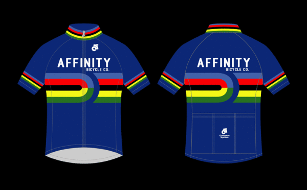 Affinity Bicycle Co world championship tribute track bike and matching cycling jersey