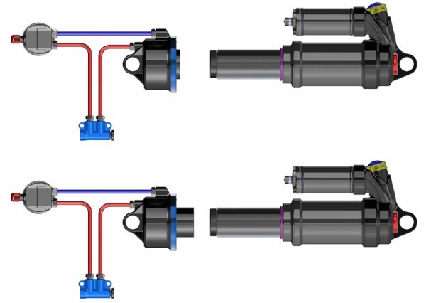 2015-Bionicon-Edison-EVO-adjustable-enduro-mountain-bike shocks in different geometry modes