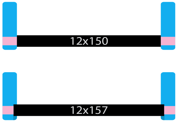 12x150 to 12x157 rear axle comparison