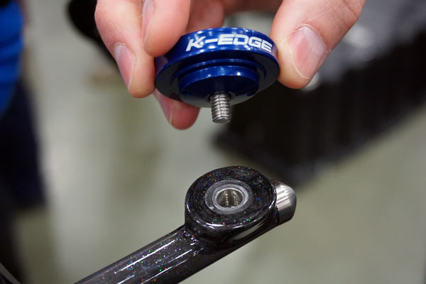 Calfee Cycles custom bar-stem combo with integrated garmin cycling computer K-edge mount