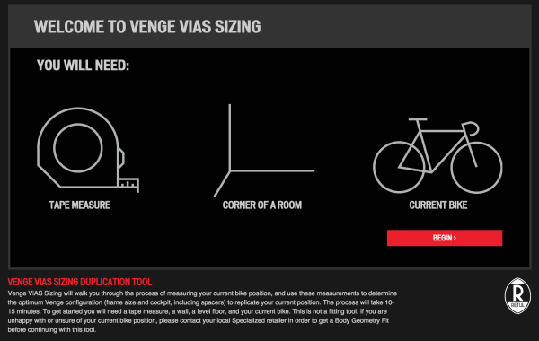 Specialized Venge ViAS Retul Sizing