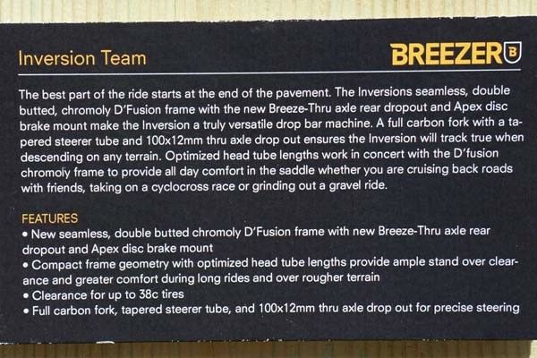 Breezer Inversion steel gravel road bike