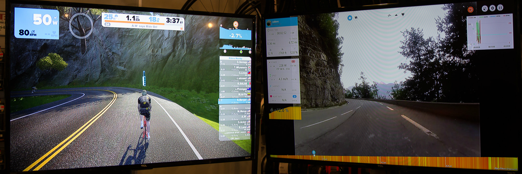 Cycleops and Zwift