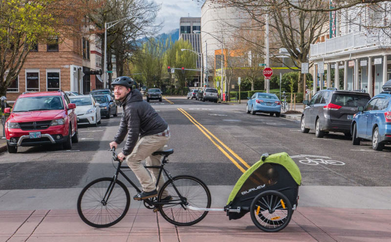 New Burley Minnow single-child bicycle trailer swims by with very affordable price