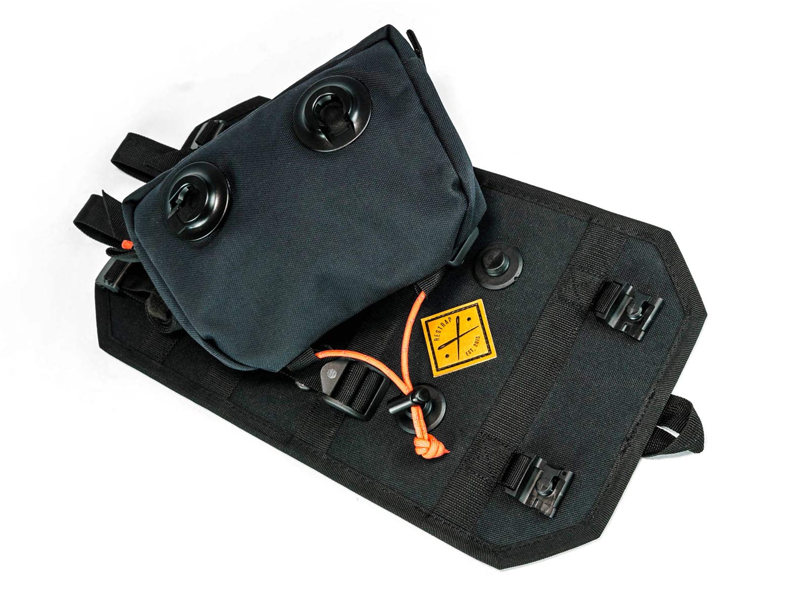Restrap Bar Bag Holster 2.0 bikepacking updated larger magnetic quick release food pouch attachment