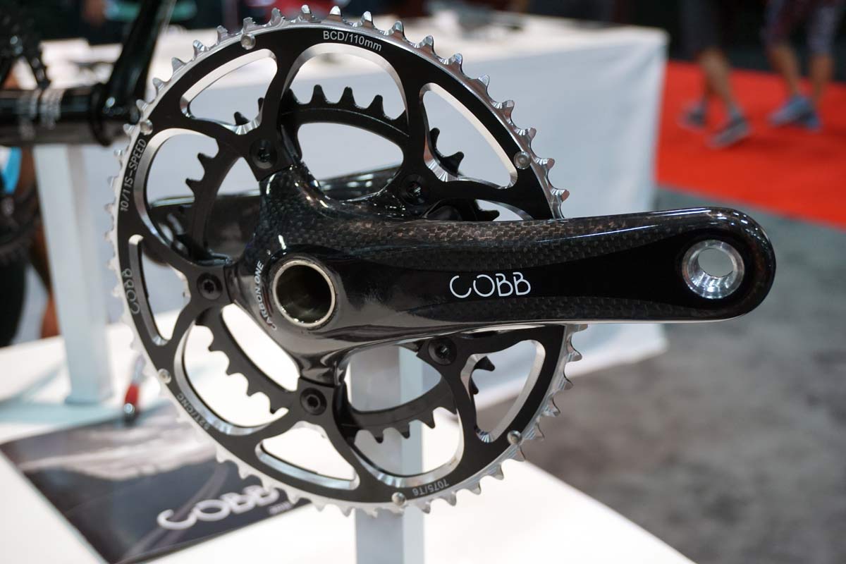 IB17: Cobb Cycling adds 145-165mm carbon cranks, plus new road bike saddles & prototype trainer