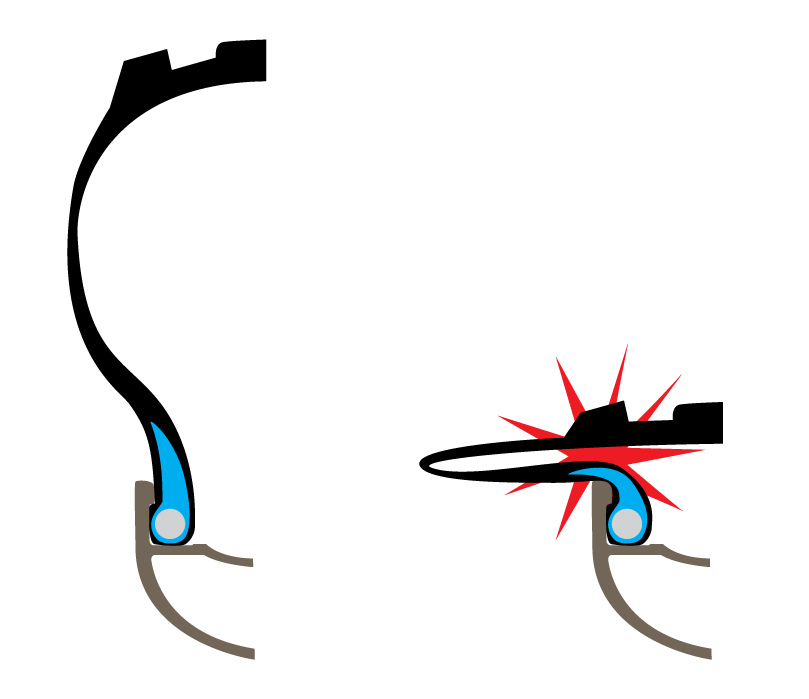 mountain bike anti-snakebite protection comes from an apex insert at the tire bead