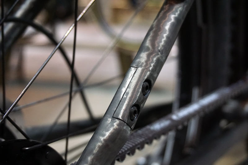 nabs 2018 appleman carbon drop bar fat bike with titanium S-and-S couplers clears a four inch tire