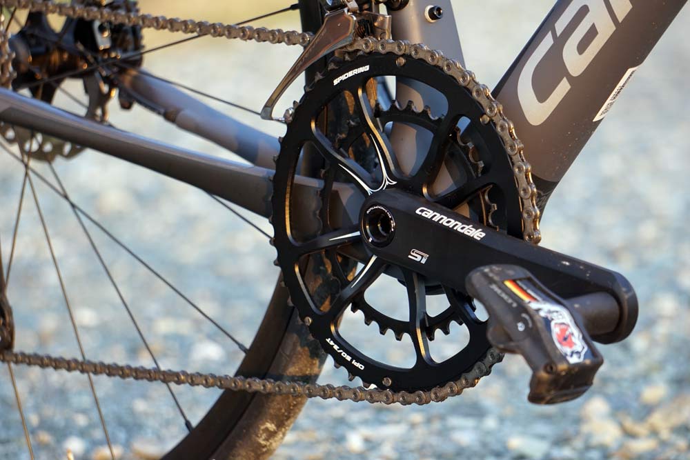 2018 Cannondale Synapse Carbon Disc brake endurance road bike with one-piece SpideRing chainring crankset combo