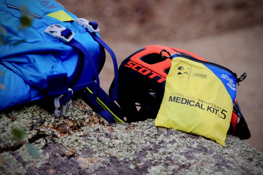 First Aid: Trailside and trailhead treatment of mountain bike crash abrasions