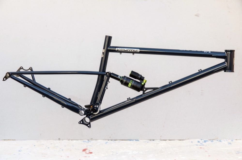 Starling Cycles is now taking orders for their Taiwanese made Murmer 29 steel full suspension bike.
