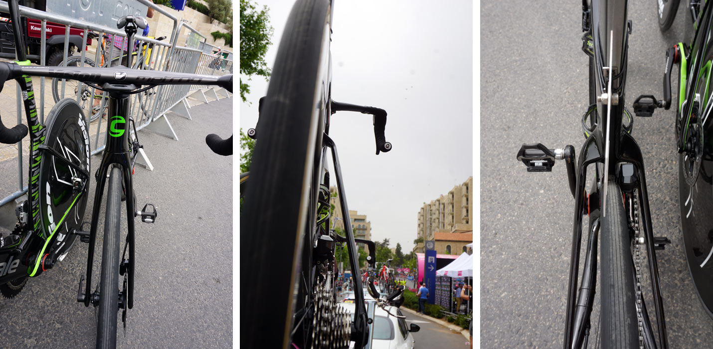 prototype cannondale aero disc brake road bike spotted at 2018 giro d-italia under Drapac pro cycling team