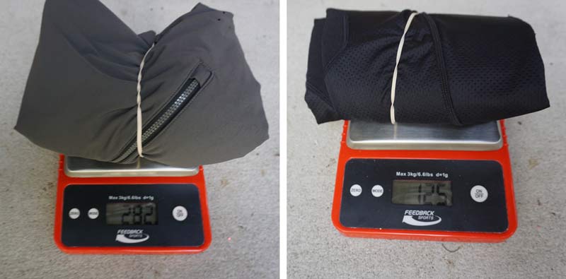 cycling clothing weights for xc trail and all mountain riding