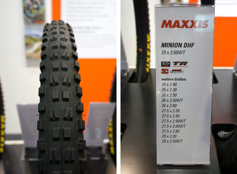 new Maxxis Minion DHF 29x26 and 24inch enduro mountain bike tires