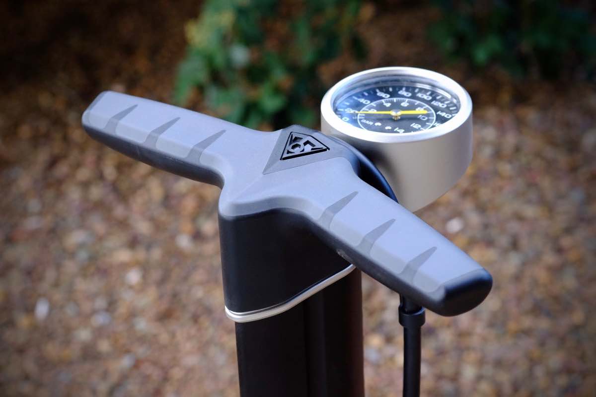 Topeak's Joe Blow Twin Turbo pumps twice the air in half the time.