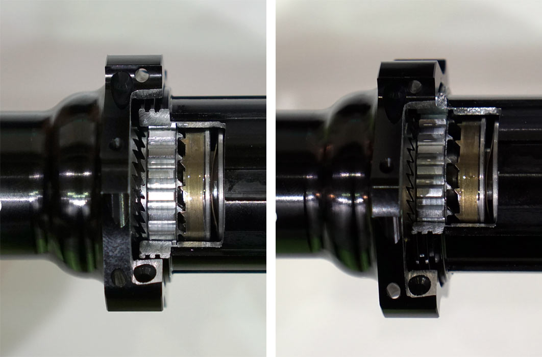 foss zero drag hubs are perfectly quiet when coasting because the ratchets aren't touching