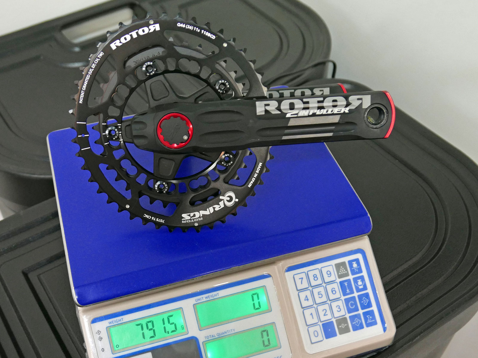 Rotor 2INpower CNC machined aluminum dual-sided left-right balance power meter crankset powermeter cranks actual weight