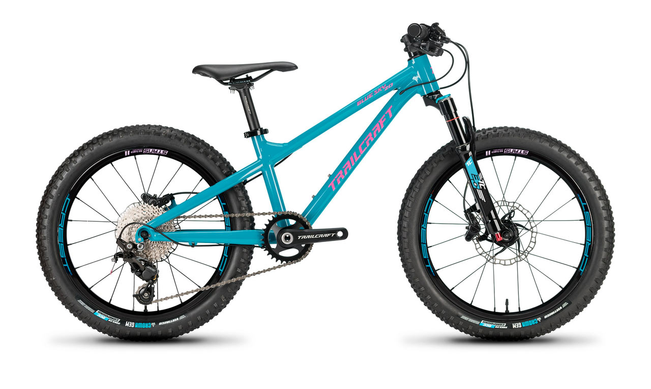 Trailcraft Blue Sky brings real performance, lightweight to 20″ kids mountain bikes
