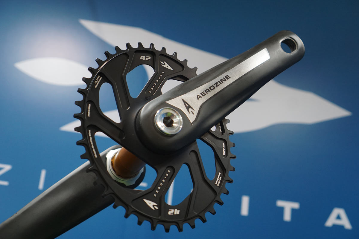 Aerozine offers adjustable crank arm length, modular spindles & ti chainrings