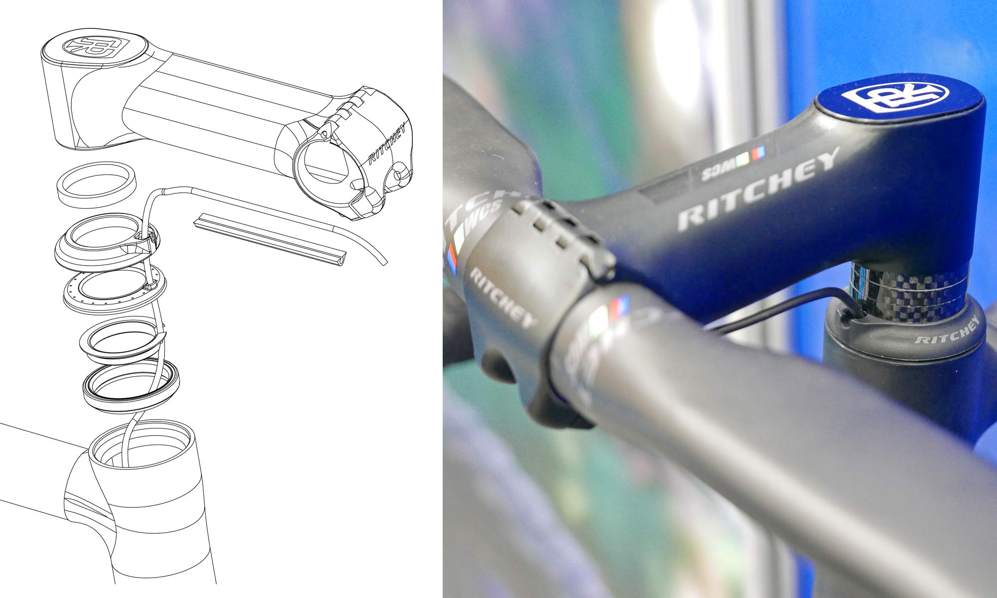 Ritchey Logic-E headset, integrated internal wiring solution