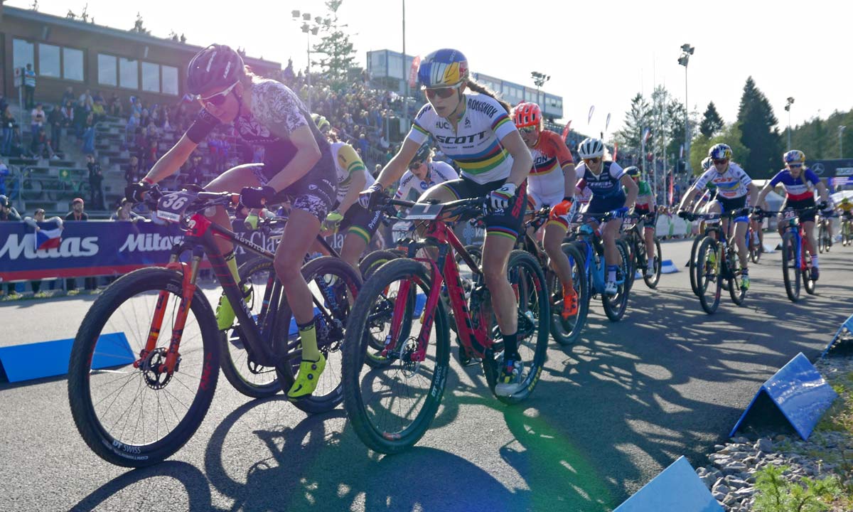Maxxis prototype Aspen Race semi-slick XC race tires, World Champion Kate Courtney