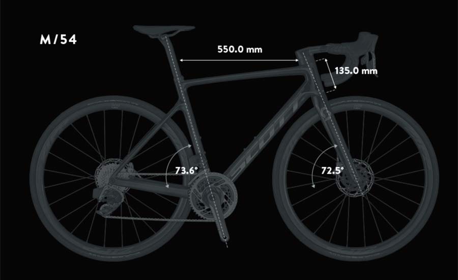 2020 Scott Addict RC road bike, lightweight aero carbon all-rounder road race bike geometry