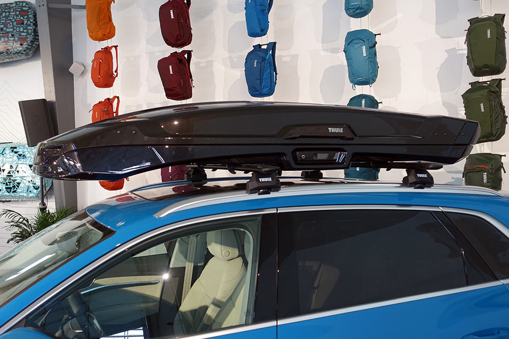 Thule Vector cargo box for vehicle roofs matches modern car silhouettes