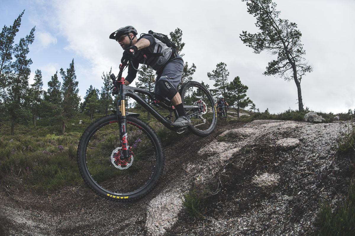 hope hb130 trail bike with hope carbon mtb bar aberdeenshire scotland