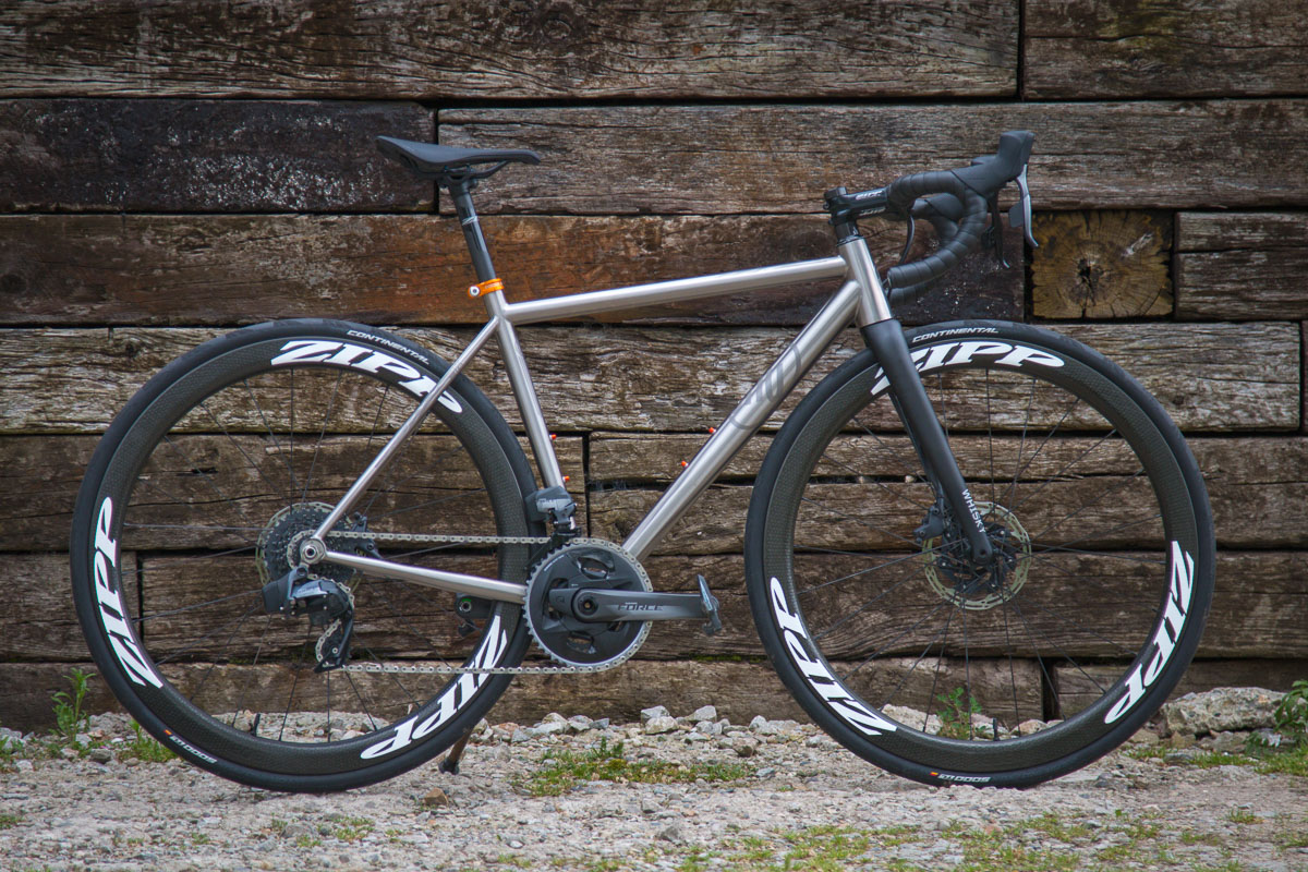 Why Cycles titanium road bike SRAM AXS Force eTap Zipp components