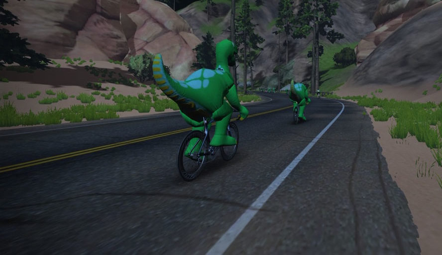 Ride off the candy w/ Zwift Halloween Scavenger hunt to unearth dinosaur costume