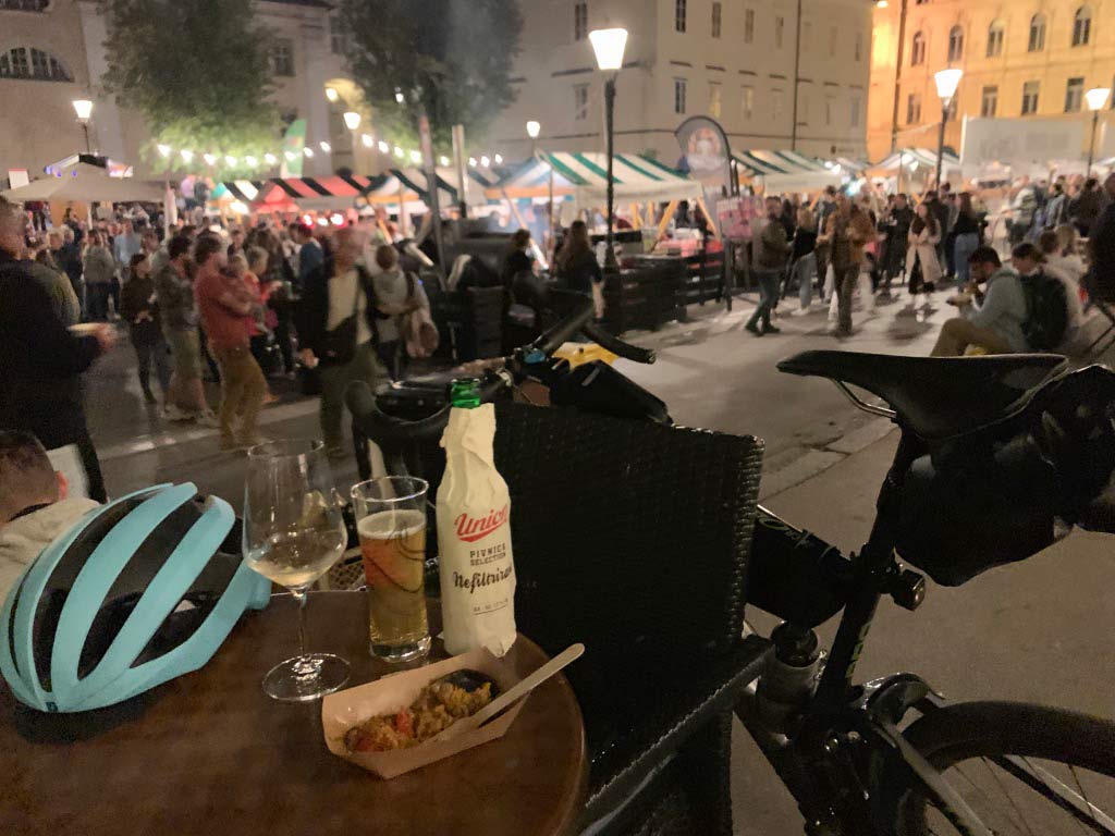 friday night food truck market in ljubljana old city
