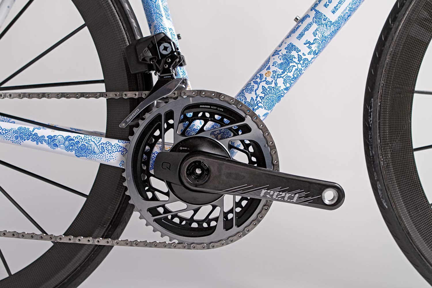 Festka Spectre Porcelain art road bike, hand-painted full custom Bespoke 24k gold detailed race-ready carbon road bike