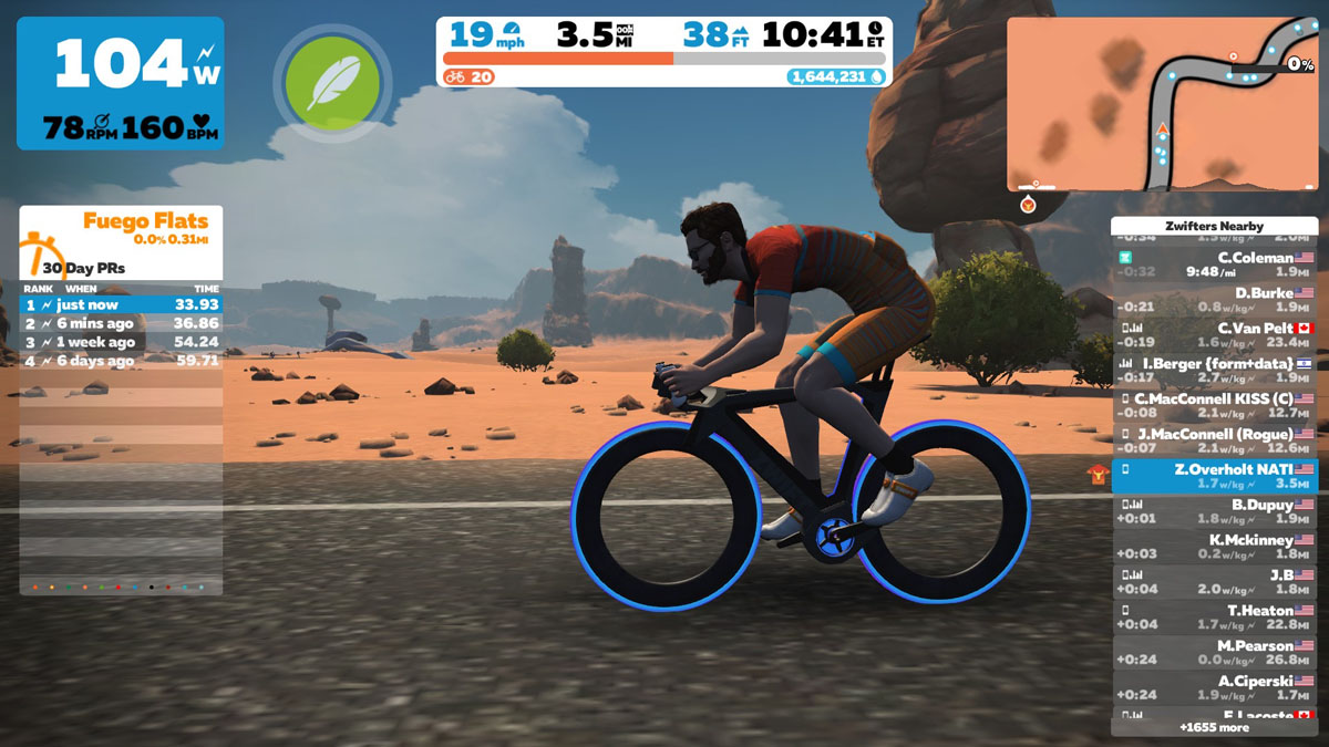 Zwift indoor cycle training stationary bike virtual reality