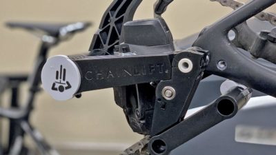 Chainlift tool does the dirty work of wheel removal & brake tuning better than your hands ever will