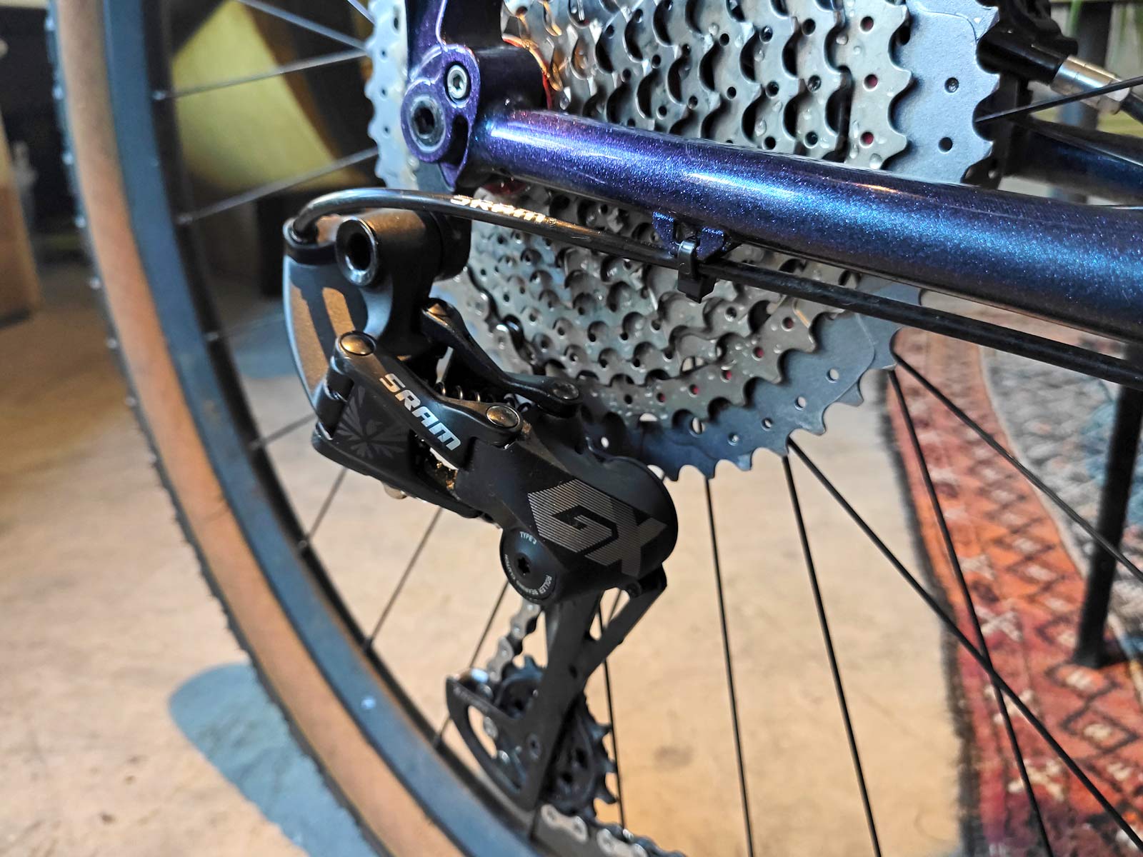 How To SRAM Eagle gravel 1x 11 speed drivetrain hack, Parallel Handbuilt BudgetMullet drop bar wide range adventure bike 1x11 drivetrain conversion