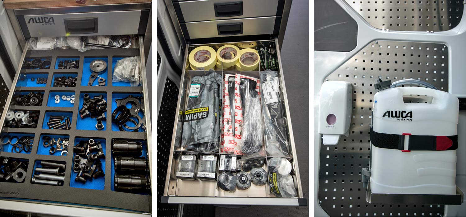 Unior Mobile Workshop Solutions, custom mobile bike shop van setup, the mechanic's #vanlife