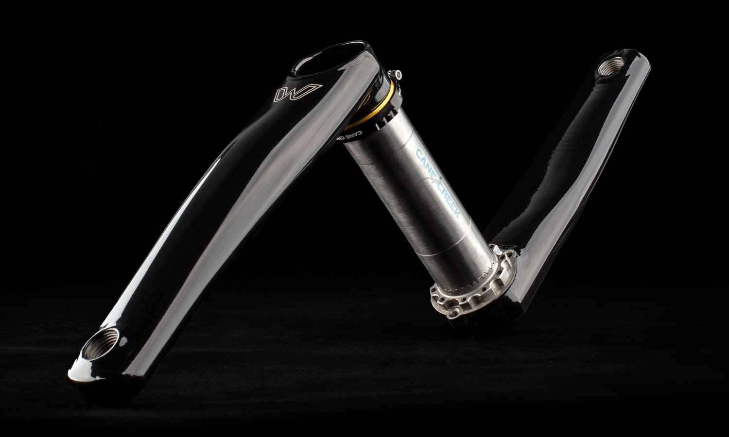 Cane Creek eeWings Raven ti cranks, gloss black titanium modular crankset
