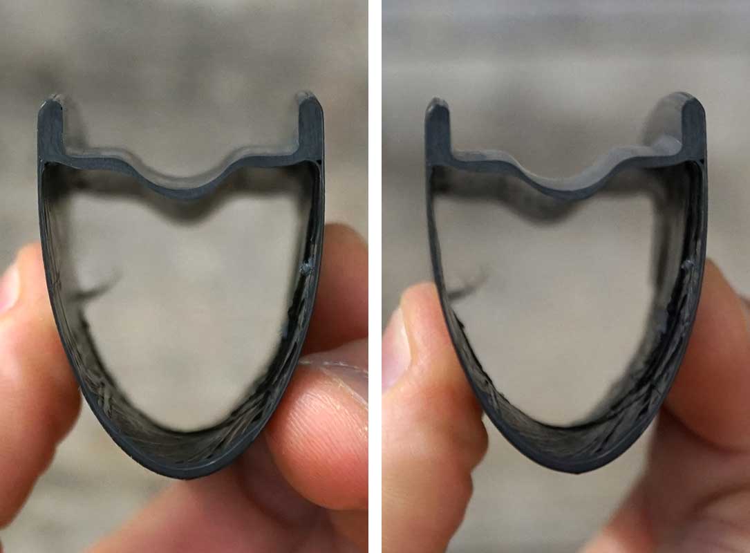 zipp 303 firecrest hookless tubeless rim cutaway image to show inside rim profile