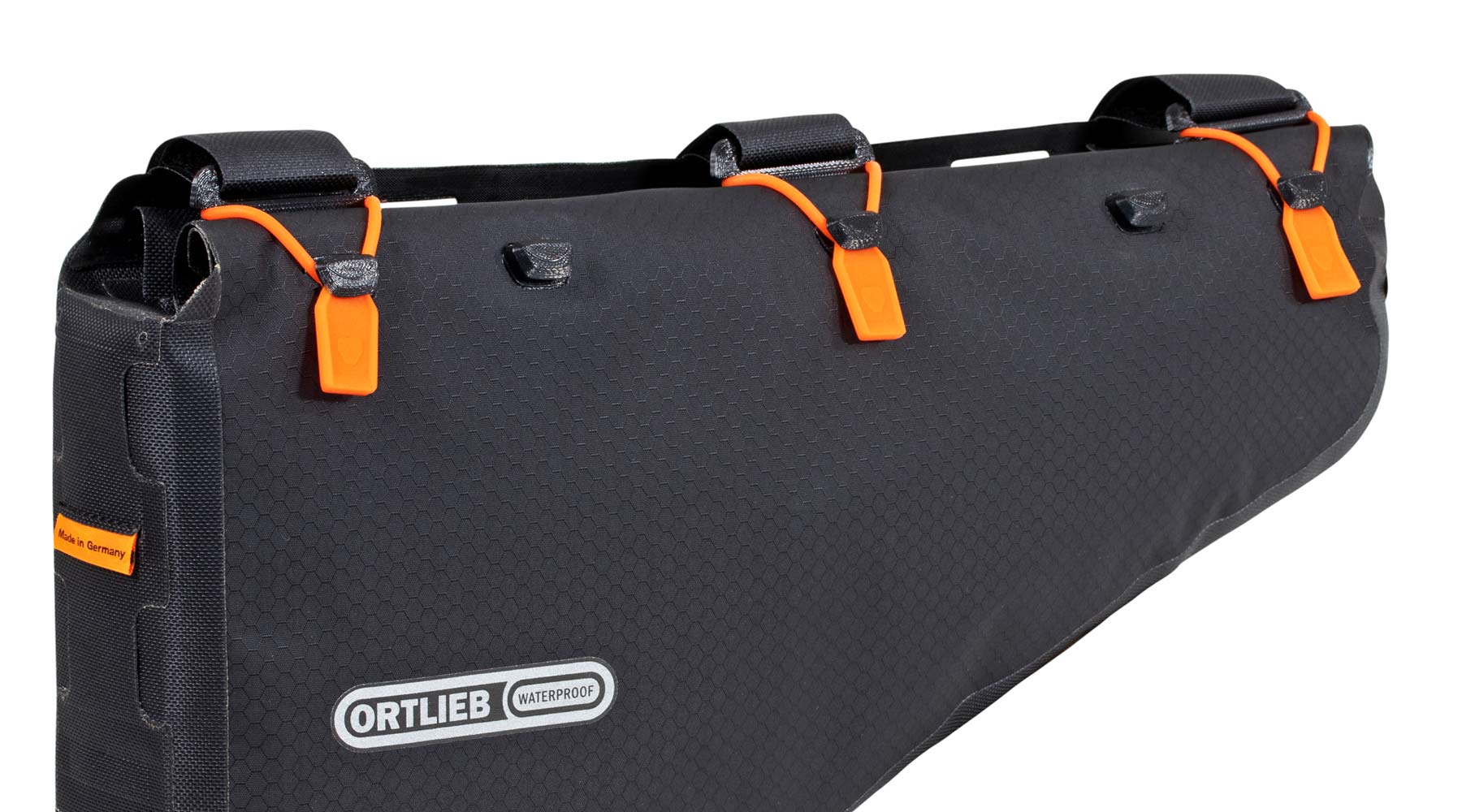 Ortlieb Frame-Pack RC rolltop closure frame bags, waterproof Ortieb bikepacking packs for any adventure, roll closure detail