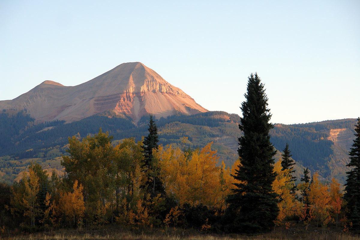 Fall colors in the mountains around purgatory bike park in durango colorado