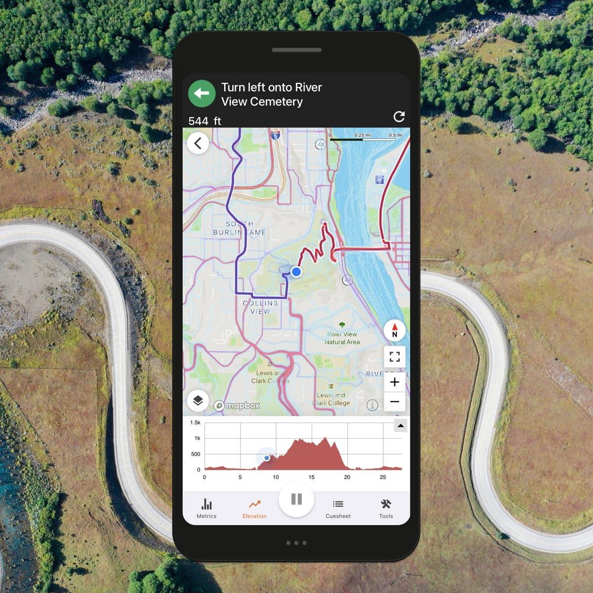 Ride with GPS heatmap mobile