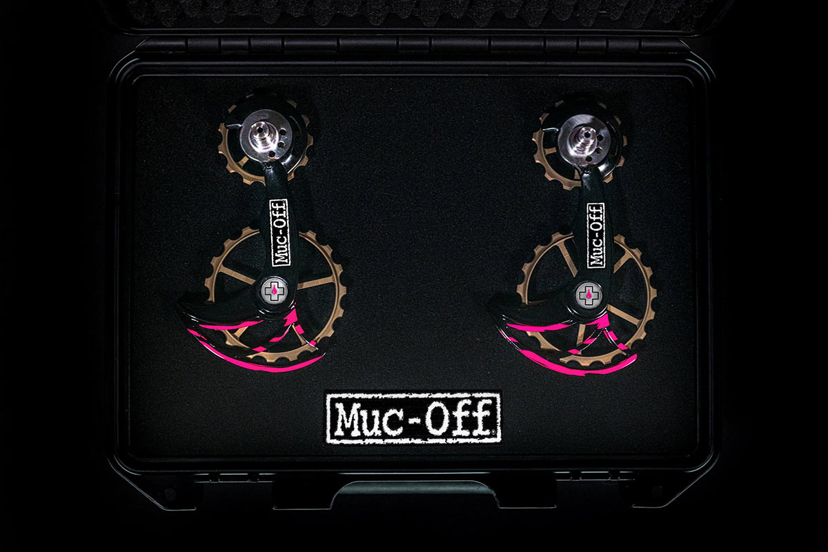 muc off lops oversize derailleur pulley upgrade parts in their case
