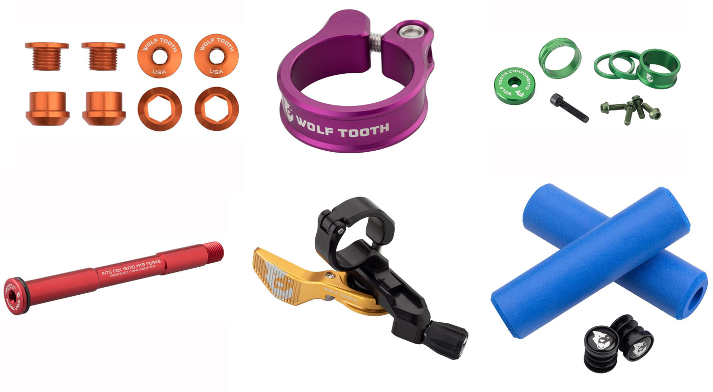 wolf tooth components anodized color options for bicycle components
