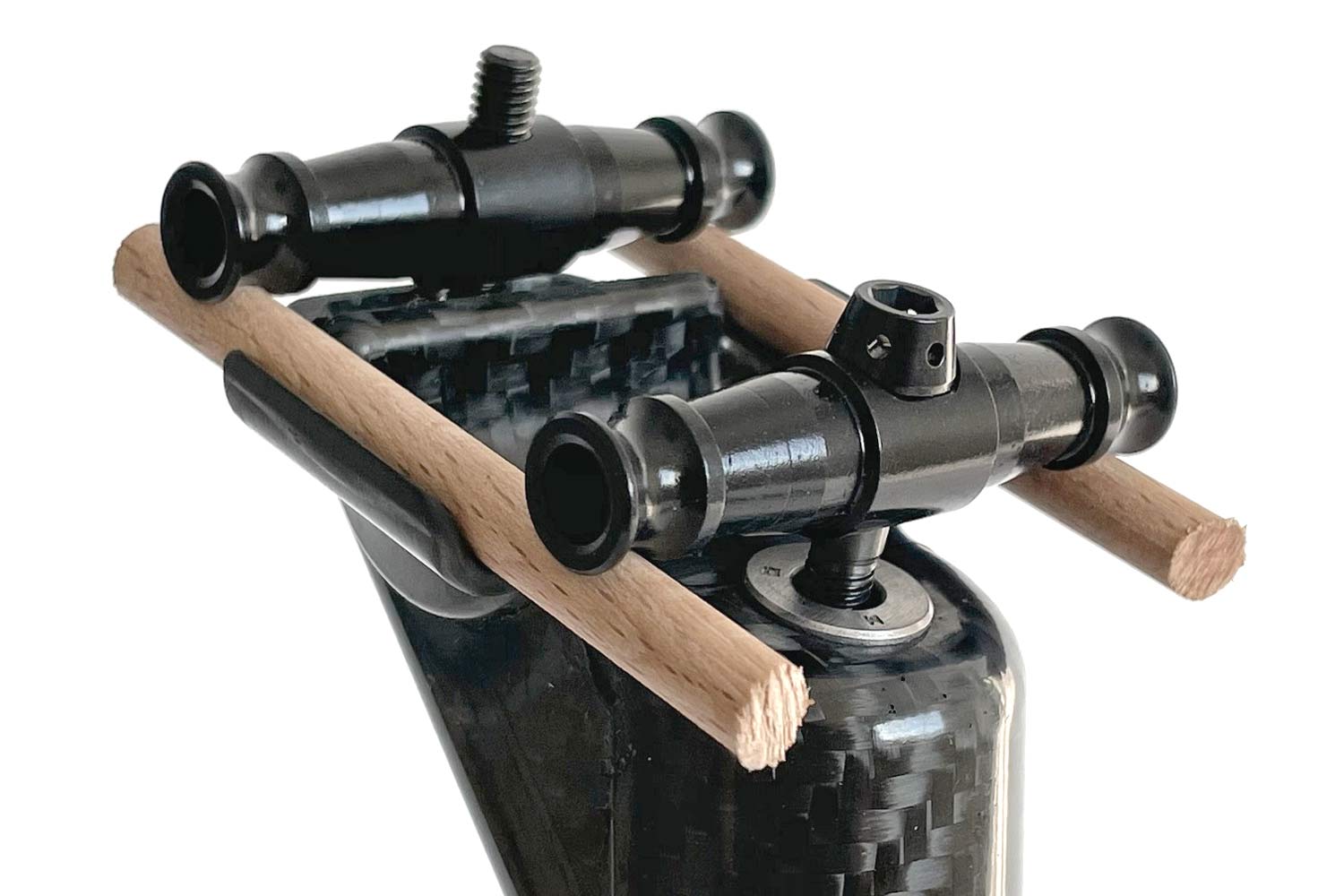 Darimo T2 15mm SB ultralight setback carbon seatpost, 2-bolt clamp detail