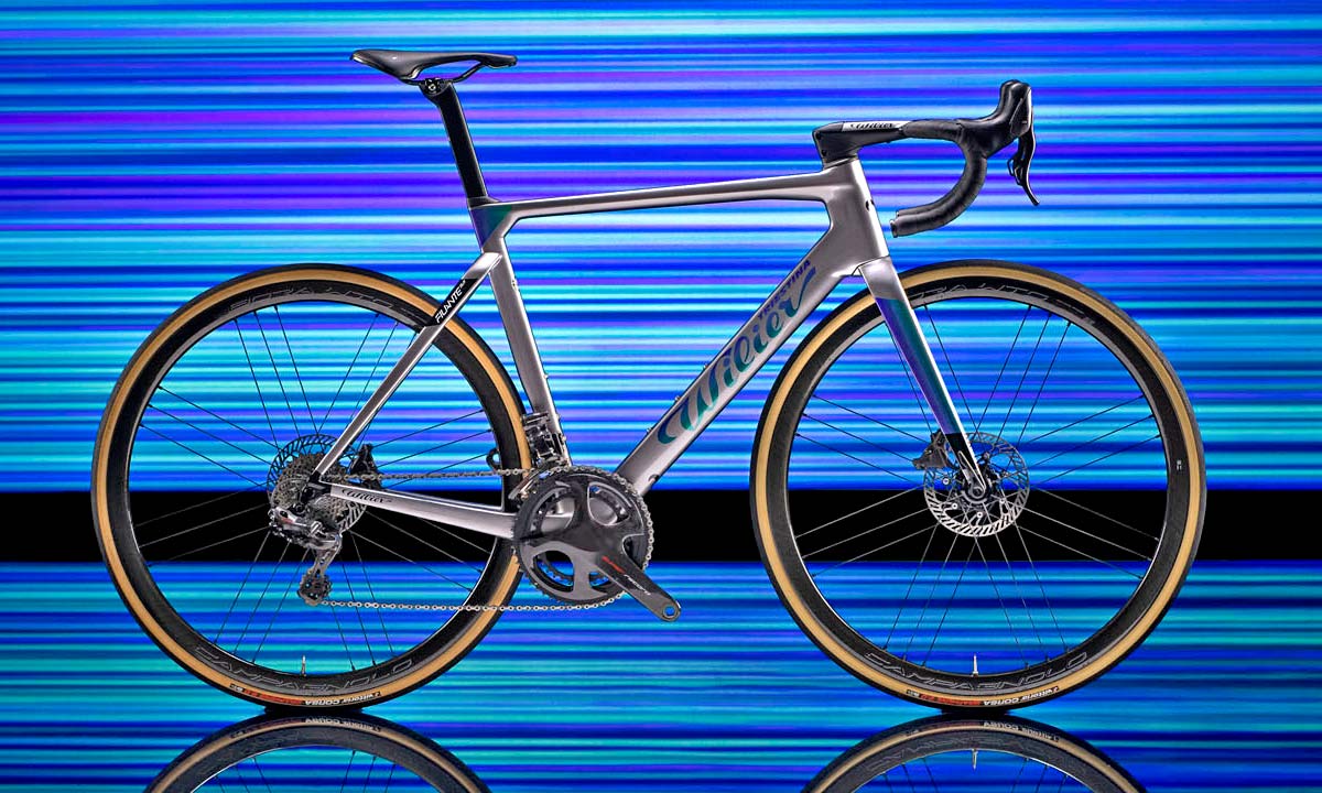 Wilier Filante SLR aero road bike, pro lightweight all-rounder carbon aero road race bike, rainbow stripes