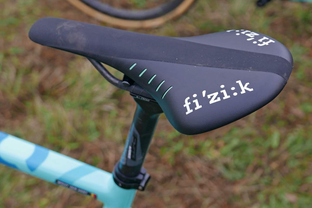 CX Pro Bike Check: Bianchi Zolder Pro carbon cyclocross bike, Wout van Aert at UCI Cyclo-Cross World Cup Tabor, fizik saddle