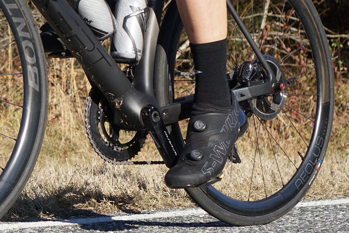 specialized s-works ares road cycling shoes being reviewed and ridden