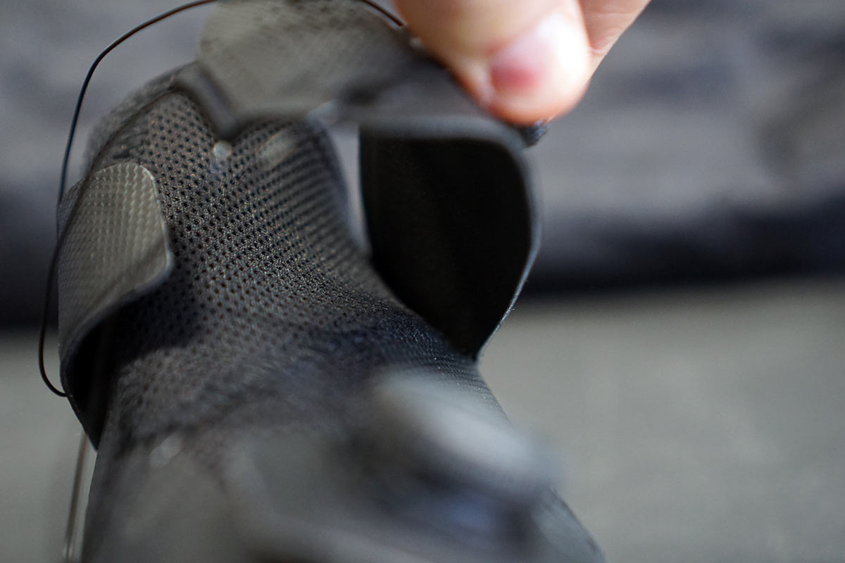 closeup details of specialized s-works ares road cycling shoes