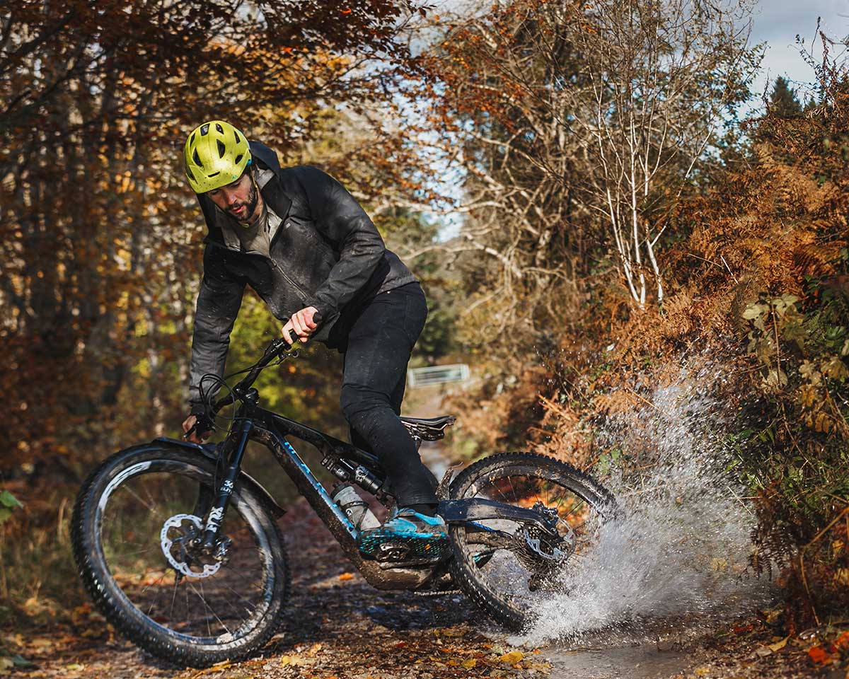 nikki whiles wtb pro rider cuttie puddle splash brecon ountain railway path wales