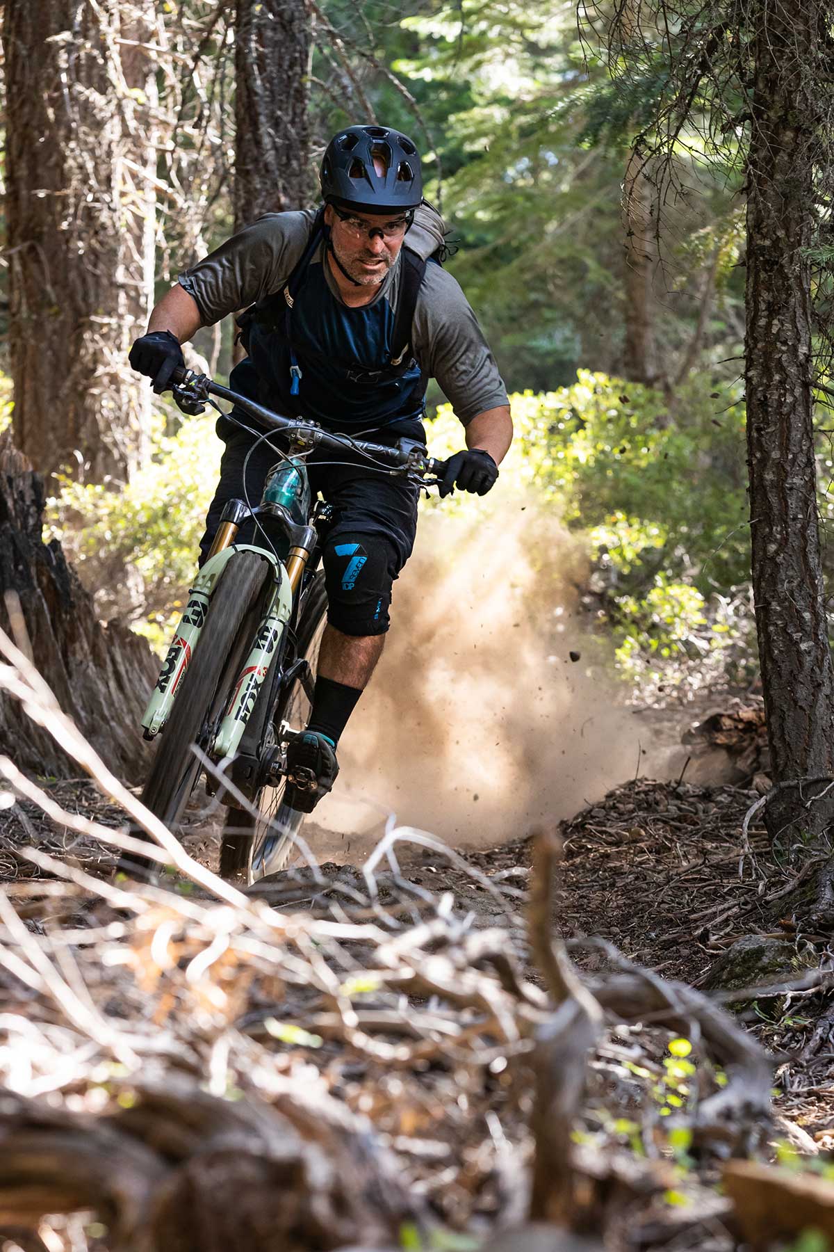 wtb mtb tires riding downhill rough ground aggressive body position